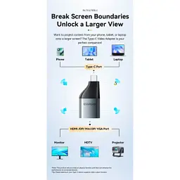 Перехідник HDMI F to USB-C M 4K60Hz Essager (EZJHD60-MJ0G-P) - мініатюра 4