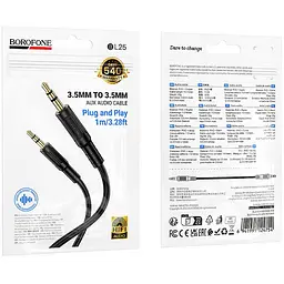 Аудіо кабель Aux Borofone BL25 Nice (1m) Black - мініатюра 2