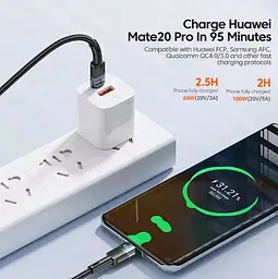 Кабель Essager USB Type-C to Type-C PD 100W 20V 5A Fast Charging 2м Blue (ES-X18) (EXCTT1-XCA03) - мініатюра 2