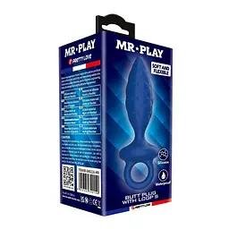 Анальна пробка Mr. Play Butt Plug with Loop S, 11.5 см (синій) - мініатюра 8