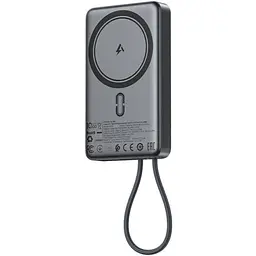 Я Acefast Magnetic Wireless 10000mAh 22.5W PD, QC 3.0 USB-C In/Out, QI 15W M18 Чорний - мініатюра 2