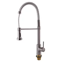 Смеситель для кухни с изливом пружина Mixxus Premium Spring 017 graphite MI6952 Графит - миниатюра 5