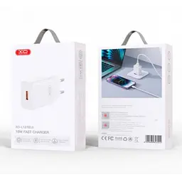 Мережевий зарядний пристрій з кабелем USB to Type-C для швидкого заряджання телефону, XO L127 USB QC18W - мініатюра 2