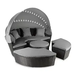 Садові меблі Outtec Round Lounge Chairs чорно-графітові - мініатюра 2