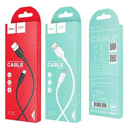 Кабель HOCO X25 USB для Type-C 2A, 1m, PVC, PVC connectors, білий - мініатюра 3