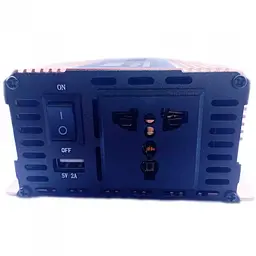Інвертор напруги Carmaer Power Inverter 028 модифікована синусоїда Gold 1 розетка 1 USB екран з 12V на 220V 1200W (11067) - мініатюра 3
