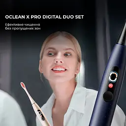 Електрична зубна щітка Oclean X Pro Digital Duo Set Dark Blue + Golden - мініатюра 2