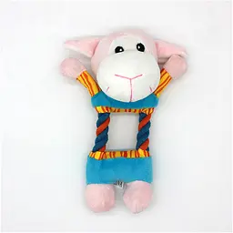 Плюшева іграшка для собак Shape Dog Plush Toy Pink Monkey, рожево-біла