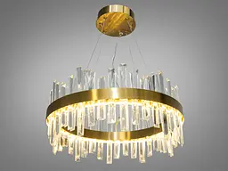 Люстра стельова LED Diasha 836/500BR 105W, 5775 лм, бронза, для вітальні, регульована висота, кришталь - мініатюра 2