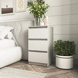 Тумбочка на 3 шухляди Moreli T-216 Ш400/В758/Г398 Бетон-Білий