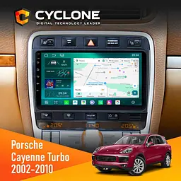 Штатна магнітола Porsche Cayenne Turbo 2002-2010 Cyclone C9-013 4x64 DSP 4G Cyclone (НФ-00007400)
