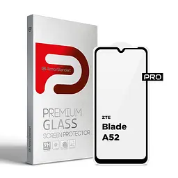 Захисне скло на ZTE Blade A52 з олеофобним покриттям, Pro, повне проклеювання, антистатичний і пиловідштовхуючий шар, 9H, самоклеючеся, 2.5D, на весь екран, антистатичний клей, ArmorStandart (ARM63117)