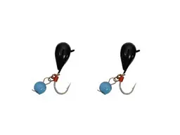 Мормишка FISHING ROI вольфрам Крапля з вушком і підвіскою 3мм 0,5г black (2шт/уп)