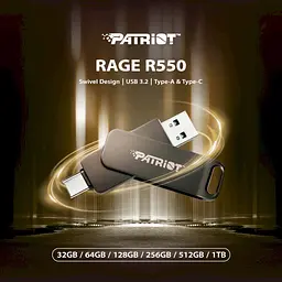 Флешка подвійна - 2 виходи Patriot Rage R550 32 GB USB-A + USB-C 3.2 (PE32GR550DSAD) - мініатюра 6