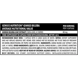 Натуральна добавка Genius Nutrition Ginkgobiloba 60 капсул - мініатюра 2
