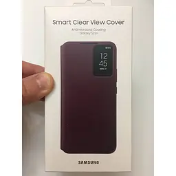 Оригінальний чохол-книжка Samsung Smart Clear View Cover для Galaxy S22 Plus (6.6") Burgundy EF-ZS906CEEGRUduplication - мініатюра 2
