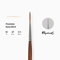 Лайнер синтетика (імітація соболя) Raphael Precision, №4, коротка ручка - мініатюра 2
