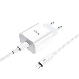 Зарядний пристрій Hoco C76A Plus Speed Source PD 20 W блок швидкий + кабель Type-C to Lightning