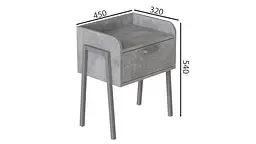 Тумба модульна Ferrum-decor Бетті 540x450x320 метал Сірий ДСП Бетон 16 мм (FRD-103003) - мініатюра 2