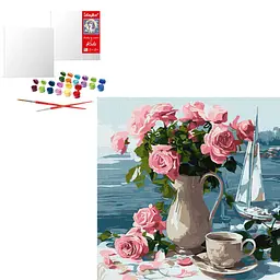 Картина за номерами Ранні троянди 40x40 см (KHO5741)