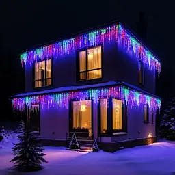 Вулична гірлянда Бахрома GarlandoPro 25 м 405 LED чорний дріт Мультиколор 25MBML - мініатюра 3
