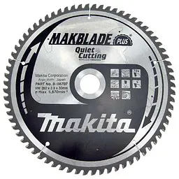 Диск пиляльний по дереву 260х30 мм 70T Makita Makblade Plus B-08707