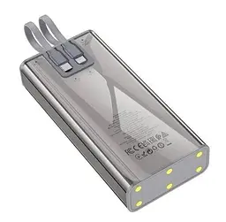 Акумулятор зовнішній Hoco J104A Discovery edition 22.5 W (20000mAh) з вбудованим кабелем - мініатюра 5