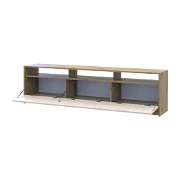 Тумба ТВ Doros U3 Дуб Артізан/Кашемір ДСП 180х33х43 (41516203) - мініатюра 2