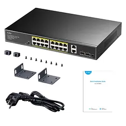 PoE-комутатор 20-портовий некерований Cudy GS1018PS2 гігабітний з 16 портами PoE+, 200W (73-00558) - мініатюра 4