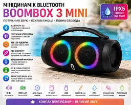 Мінідинамік Bluetooth Boombox 3 Mini RGB B11 - мініатюра 2