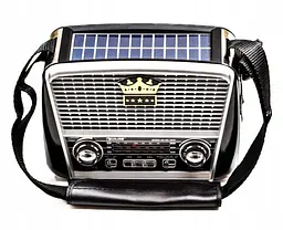 Радіоприймач Golon RX-455S акумуляторне радіо Solar USB Чорний