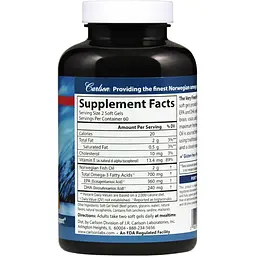 Риб'ячий Жир Carlson The Very Finest Fish Oil смак лимона 120+30 желатинових капсул - мініатюра 2