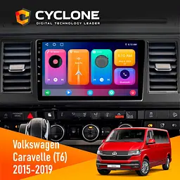 Штатна магнітола Volkswagen Caravelle 2015-2019 Cyclone C10-001 2x32 CPL Cyclone (НФ-00009128)