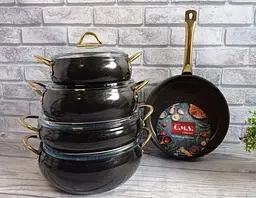 Набір посуду O.M.S. Collection 3040 Black 9 предметів - мініатюра 1