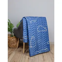 Покривало стьобане Home Line Коти 210x240 см синє (192262) - мініатюра 2