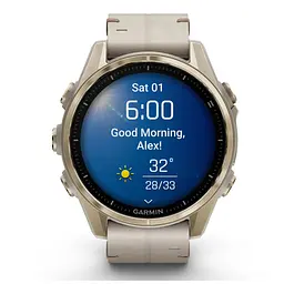 Смарт-годинник Garmin fenix 8 43mm, AMOLED, Saph, SftGldSS/FogGryLeatherBnd, Excl, GPS (010-02903-40) - мініатюра 9