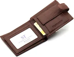 Коричневе чоловіче портмоне з натуральної шкіри з фіксацією ST Leather ST103 9,5 см - мініатюра 5