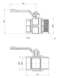 Кран кульовий Icma 2" прямий №352 (87352AJ11) - мініатюра 4