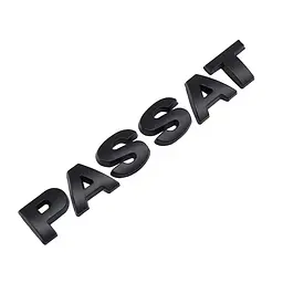 Емблема напис Passat метал (прямі букви) 115х16 мм Чорна на скотчі 17803