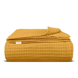 Плед-покривало Cosas Curcuma Greek Waffle вафельний 160х230 см гірчичний (Blanket_23Curcuma_GreekWaffle_160x230)