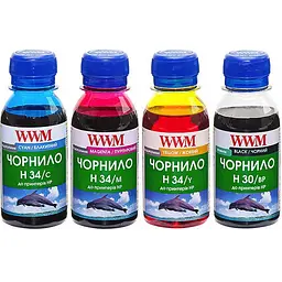 Комплект чорнил WWM для HP №21/121/131 4х100г BP/C/M/Y Пігментне/Водорозчинне (H30/34SET-2)
