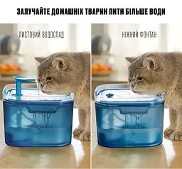 Фонтан для кота Petory 2,2 л з фільтром, Блакитний - мініатюра 3