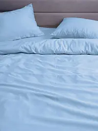 Комплект постільної білизни Ecotton полуторний 150х215 см однотонний блакитний Blue (25188\1.5) - мініатюра 3