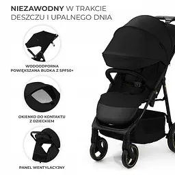 Прогулянкова коляска Kinderkraft Trig 3 Black - мініатюра 2