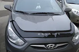 Дефлектор капоту мухобійка для Hyundai Accent Solaris 2010-2014 Євро Кріплення (Vip Tuning) HYD20 - мініатюра 2