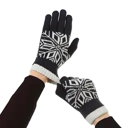 Рукавички ArmorStandart Touch Gloves Snowflake с орнаментом Blue (ARM59994) - мініатюра 4