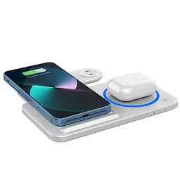БЗП Wi-W020 3 in 1 Wireless Charger White Wiwu teh0029900 - мініатюра 7