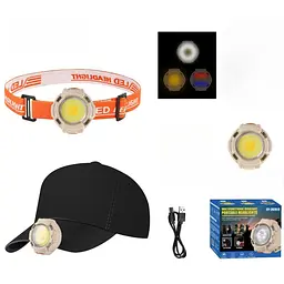 Ліхтар налобний CY-2026-В-COB LED Білий Червоний Голубий акумуляторний USB Type-C Box - мініатюра 3