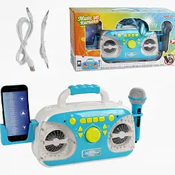 Дитяче Караоке Мікрофон із Колонкою Bluetooth Звук Світло MP3 Підставка під Телефон