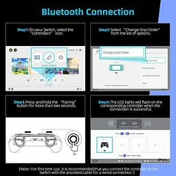 Бездротовий контролер NexiGo (без мертвої зони) для Switch/Switch Lite/OLED, Bluetooth-контролери для Nintendo Switch з вібрацією - мініатюра 3
